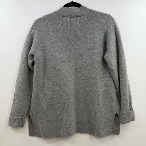 Talbots Petite Lambswool Sweater Blazer SP Gray Knit Jacket Quiet Luxury - Image 5