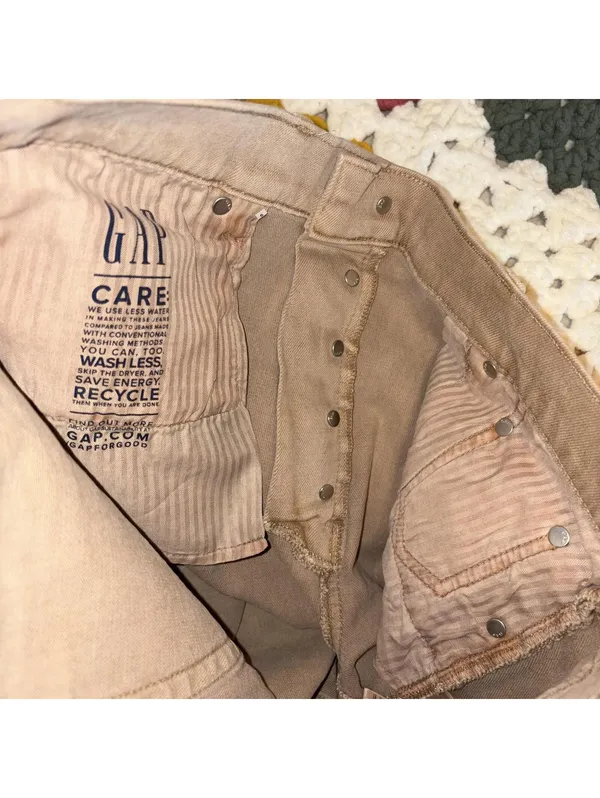 GAP NWT $80 Cheeky Straight High Rise 32 / 14R Pants Khaki Woman’s New Denim - Image 9