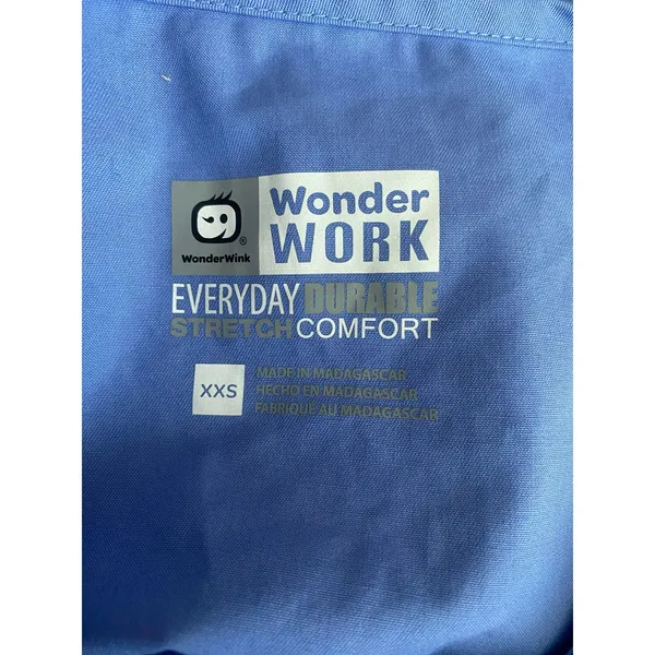Wonder Work Everyday Durable Stretch Blue Scrub Top XXS - Image 7