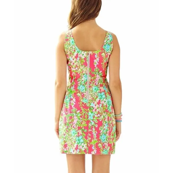 Lilly Pulitzer Cathy Shift Dress Flamingo Pink Southern Charm 0 Lace 100% Cotton - Image 3