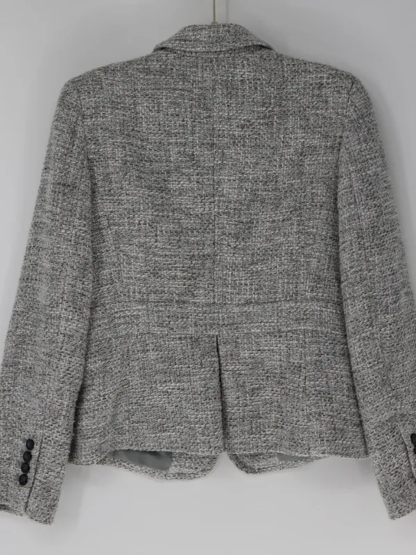 Talbots Tweed Blazer Size 10 Gray Textured Tailored Jacket Preppy Old Money - Image 9