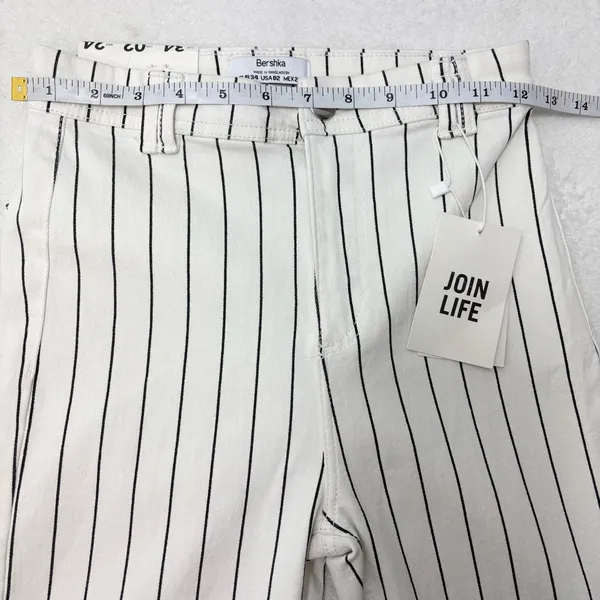Bershka High Rise Jegging White Stripe Denim Pants‎ size 02' - Image 4