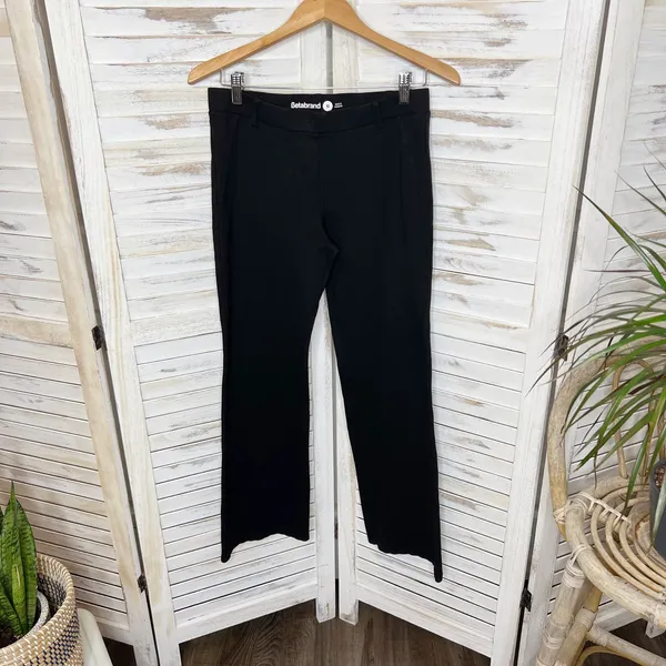 BETABRAND Women's Wide Leg Yoga Work Pant Faux Pockets Black Medium - Image 3