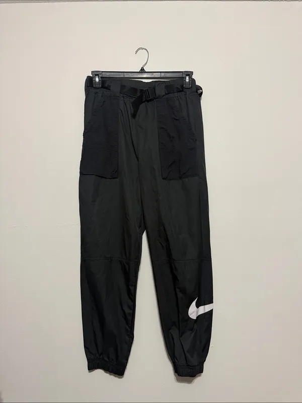Nike Black Track Joggers with White Swoosh - Image 2