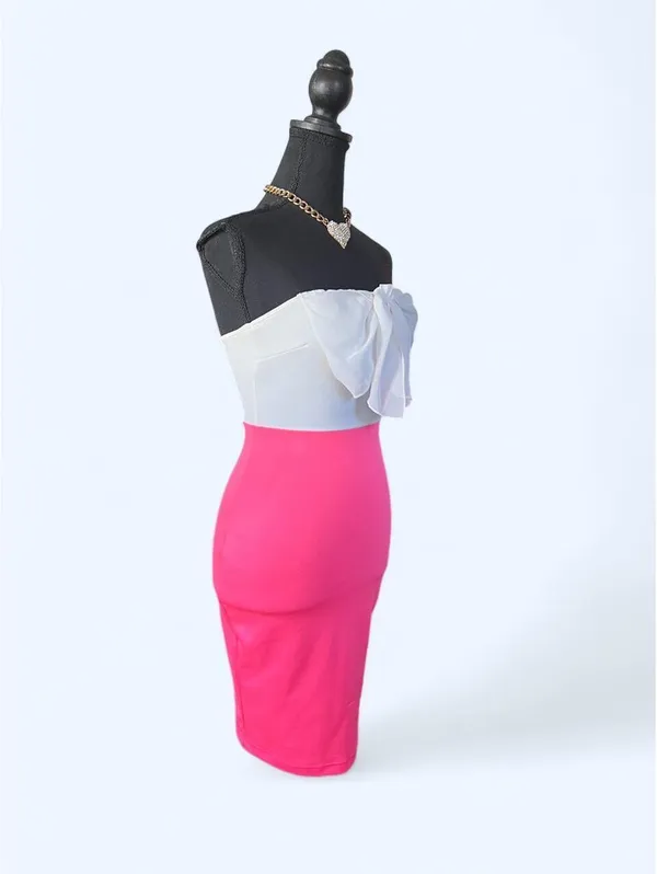 Vintage Y2K McBling Barbiecore Pink Bow Mini Dress size XS 💗 - Image 3