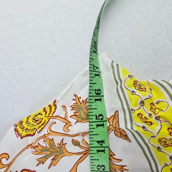 J. Crew NWT Open-back halter top in sunset rose block print Floral White‎ Size S - Image 10