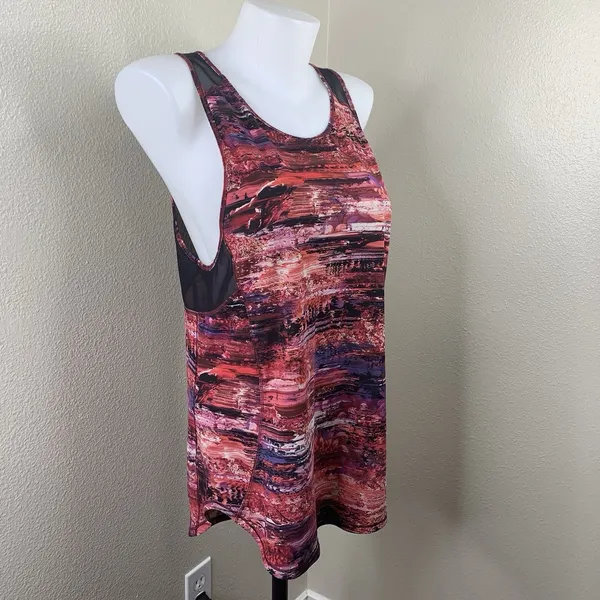 Lululemon Sculpt Tank II Mesh Panels Size 8? Colorful Dahliascape Black - Image 2