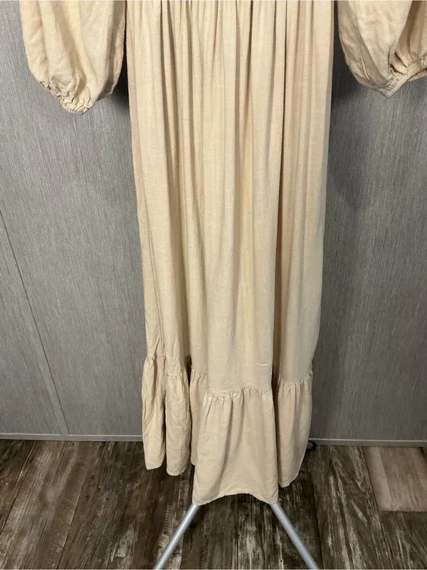 Women’s Cream Smocked Off-Shoulder Maxi Dress Size 2 - Image 8