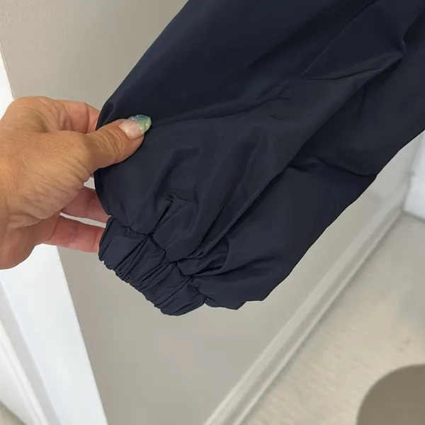 Zara Basic Navy Shirtail Windbreaker Jacket - Image 6