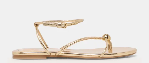 Dolce Vita Kenley Gold Ankle Wrap Sandals - Image 2
