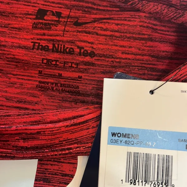 New Nike Tee Phillies MLB Baseball Women's T-Shirt Dark Red Medium Dri-Fit - Image 6