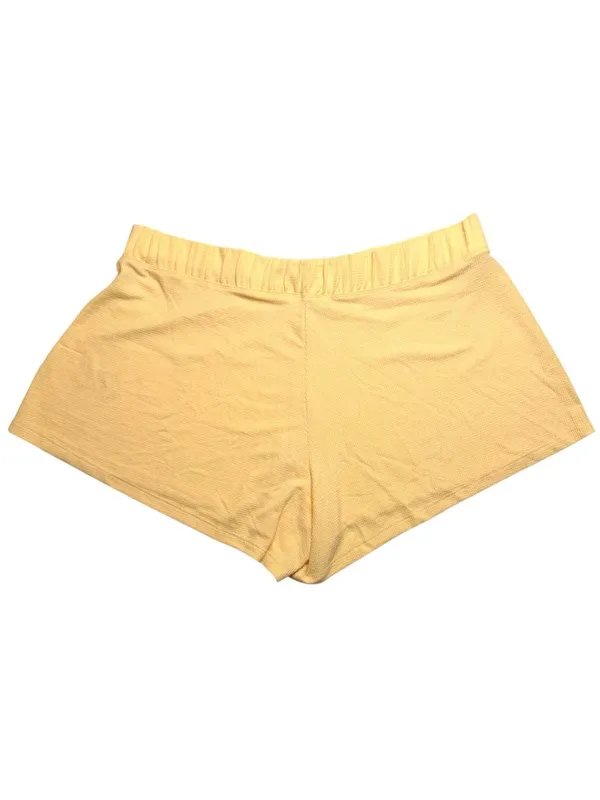 NWT Athleta Wind Down Sleep Shorts 1X Lunaria Yellow Waffle Knit Lounge Plus - Image 3
