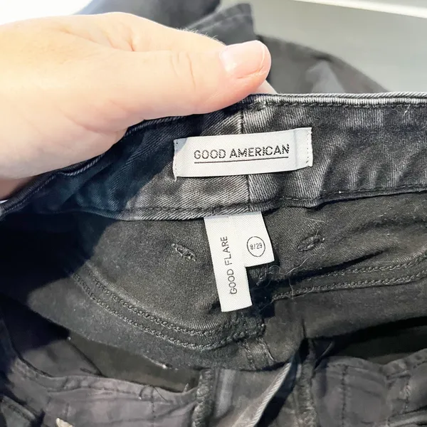 Good American High Waisted Denim Good Flare Jeans Washed Black 8 / 29 - Image 4