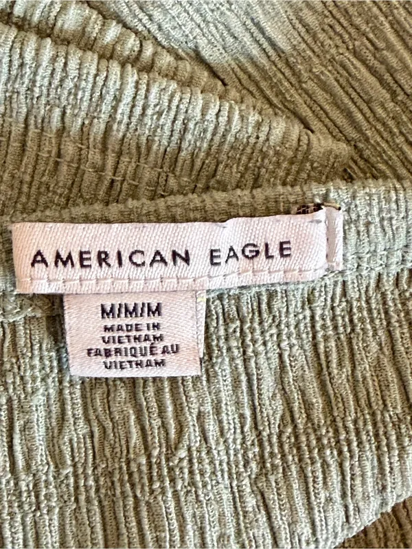 American Eagle Sage Green Ribbed One Shoulder Crop Tank Size Medium - Image 4