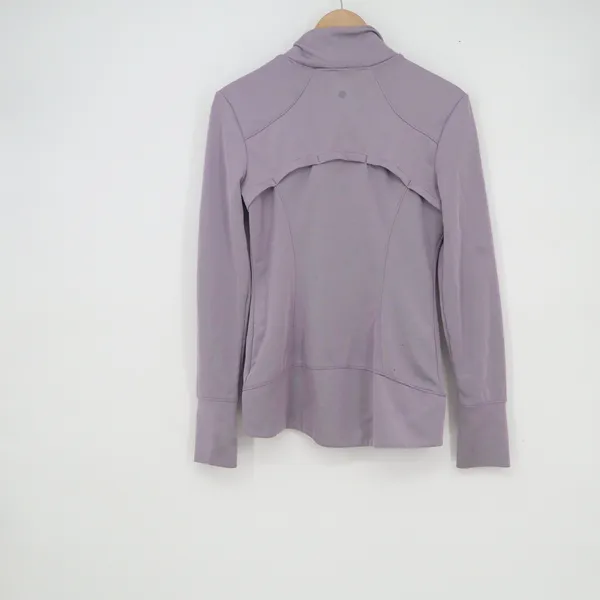 Avia Womens Full Zip Athletic Jacket Lavender Purple Mock Neck Thumbholes Small - Image 8