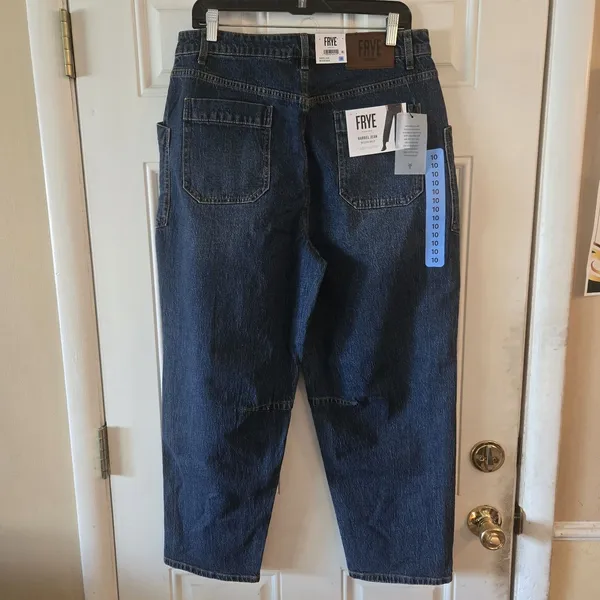NWT Frye Barrel Jeans Womens 10 Medium Wash High Rise Wide Leg Carpenter - Image 2