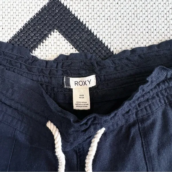 Roxy Oceanside Linen Blend Flare Beach Pants in Black Small - Image 14