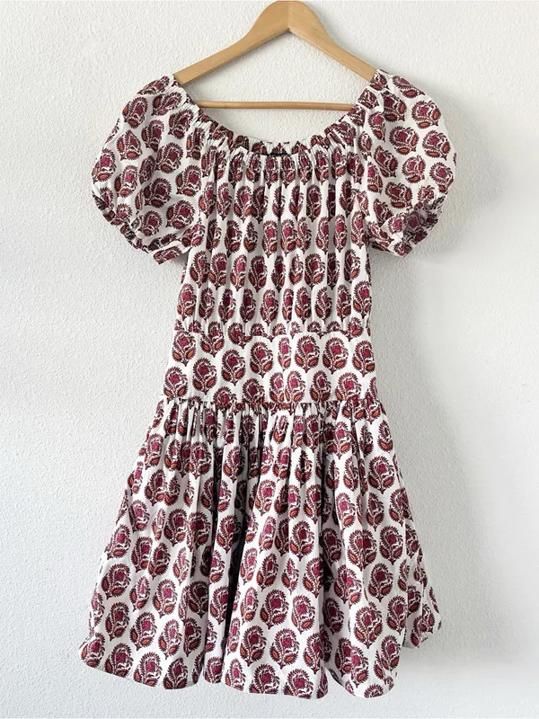 J.Crew Bouquet Block Print Cotton Poplin Cottagecore Vacation Floral Mini Dress - Image 2