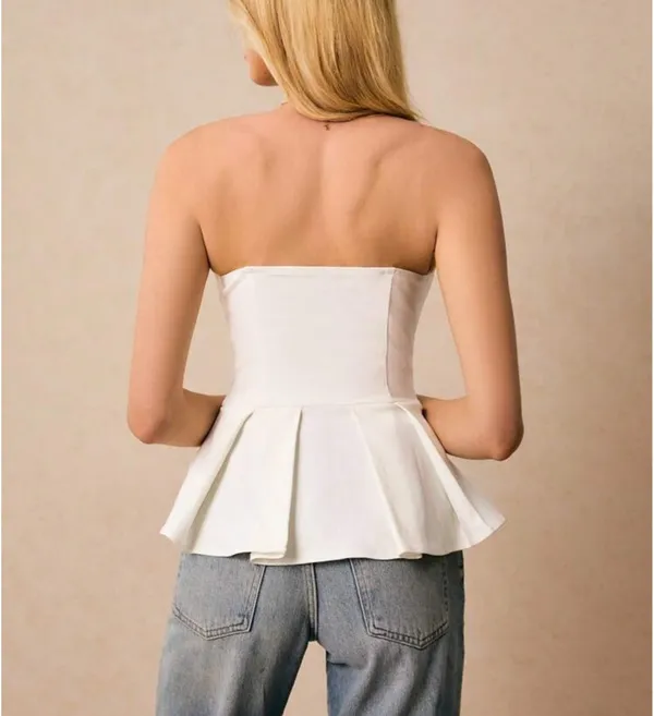 Peplum Top White Size M - Image 2