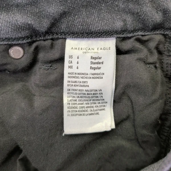 American Eagle Strigid Mom Jean Women 6 Regular‎ Washed Black High Rise - Image 5