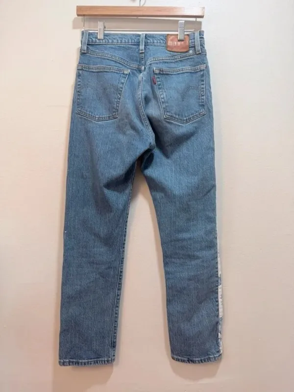 Custom Reworked 1-of-1 Levi's 501 Crop Jeans Pokémon Graphic Leg W26 L26.5 Upcyc - Image 4