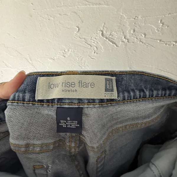 GAP Jeans Womens 6 Blue Low‎ Rise Flare Stretch Denim Classic Y2K 2000s Pants - Image 10
