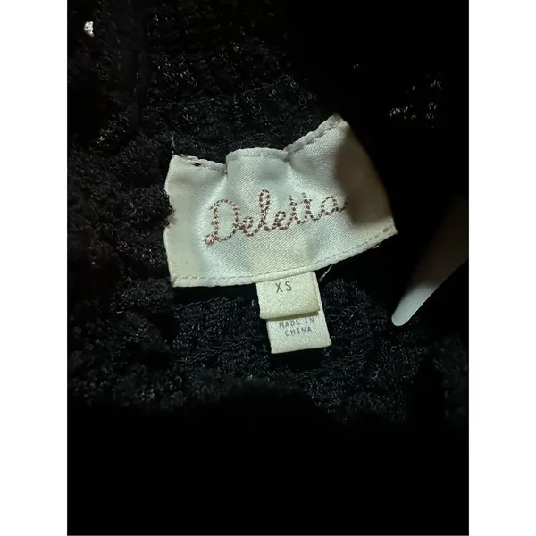 Anthropologie Deletta Amanna Lace Top‎ Sz XS black - Image 6