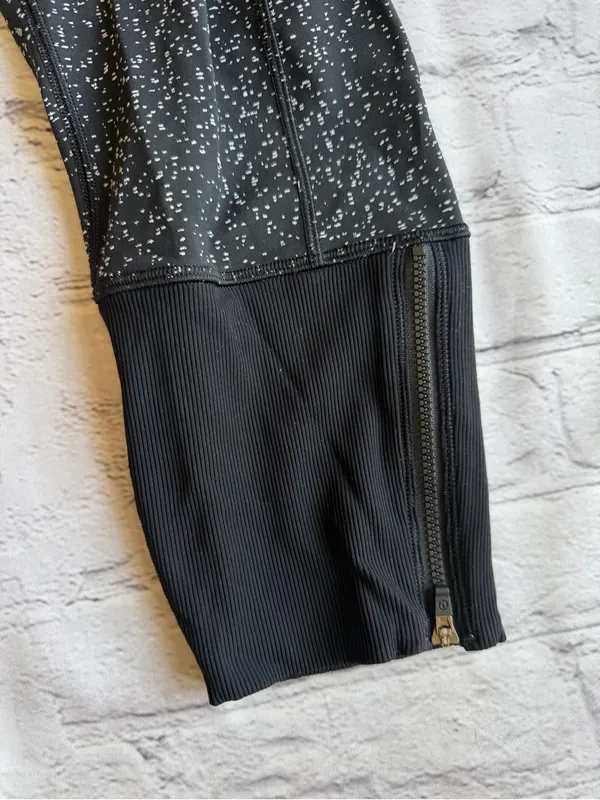 Lululemon Rebel Runner Crop Leggings Zip Leg Wide Waist Size 12 Black Running - Image 7