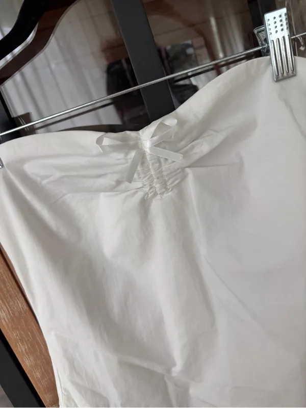 NWT Peppermayo Lucille Mini Dress strapless White bride engagement bow - Image 6