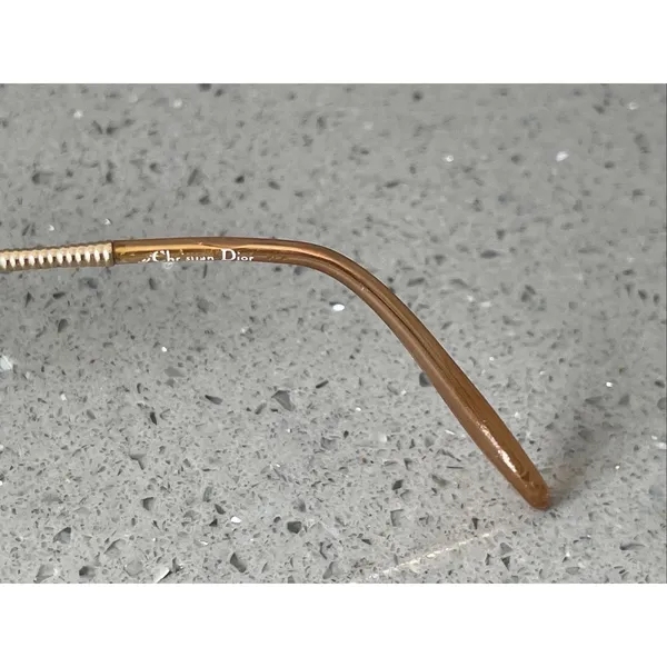 CHRISTIAN DIOR Eyeglasses Frames ONLY 49-19 01x2 Half Rim gold - Image 8