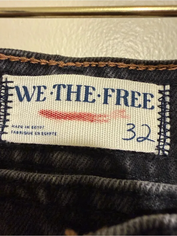 New We the Free Xena High Rise Slim Straight 32 Dark Gray Denim Jeans Womens - Image 3