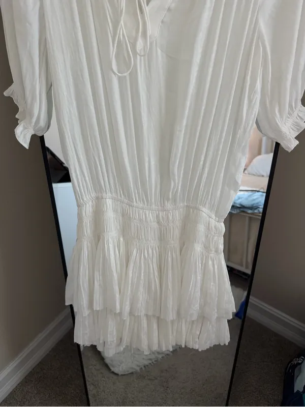 Current Air White Ruffled Smock Mini Dress - Image 6