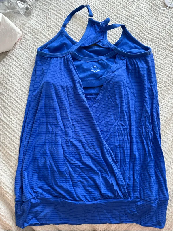 Beyond Yoga Bright Blue Ribbed Racerback Tank - Image 3