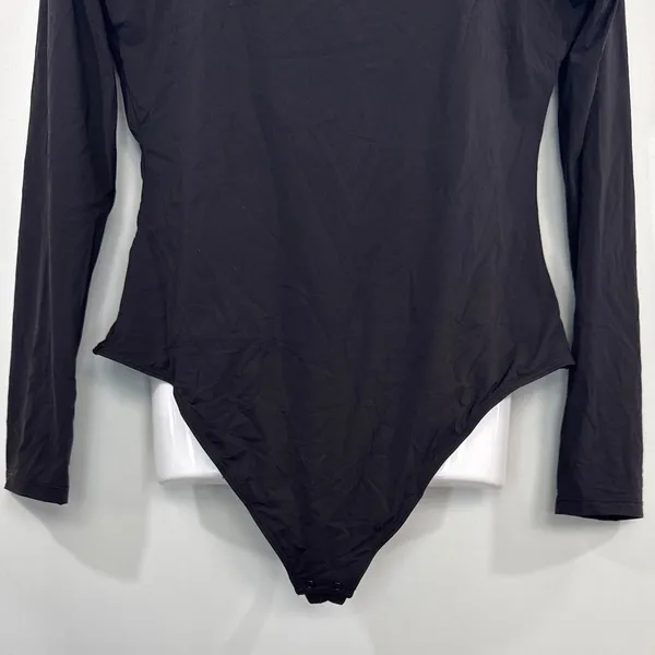 Quince Black Square Neck Bodysuit Women XL‎ Minimalist Stretch Essential - Image 4