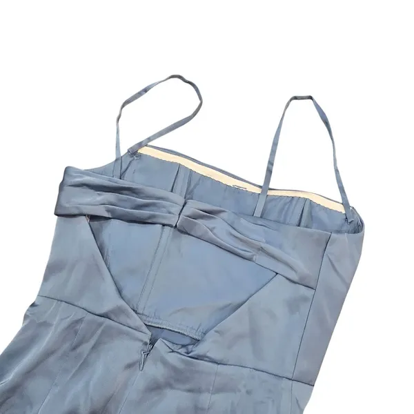 Azazie Leonis Dusty Blue Sheath Strapless Chiffon removeable strap evening gown - Image 6