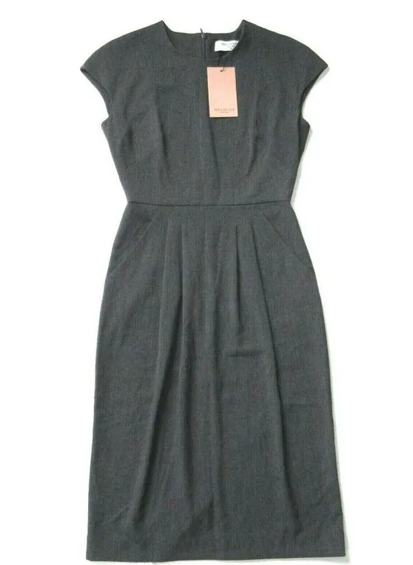 NWT MM. Lafleur Masha 3.0 in Charcoal Gray Light Twill Pleated Sheath Dress 0P - Image 2