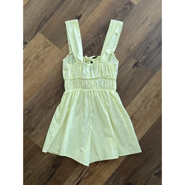 Reclaimed‎ Vintage western milkmaid tie front playsuit in yellow NWOT Sz XS ASOS - Image 3