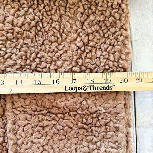 Free People Brown Sherpa Button Front Peacoat Cozy Textured Jacket Women Sz S - Image 11