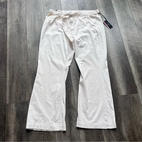 Jen7 by 7 For All Mankind Belted Wide Leg Trouser Pants Size 18 Off White NWT - Image 4