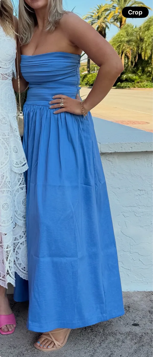 Abercrombie Strapless blue dress - Image 3