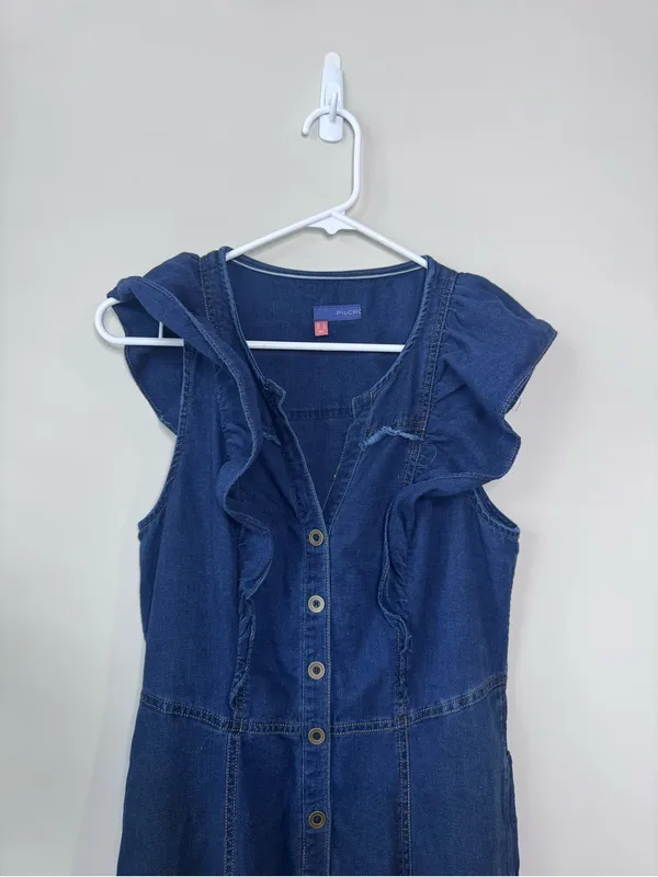 Pilcro Denim Flutter Sleeve MIDI Dress - Image 3