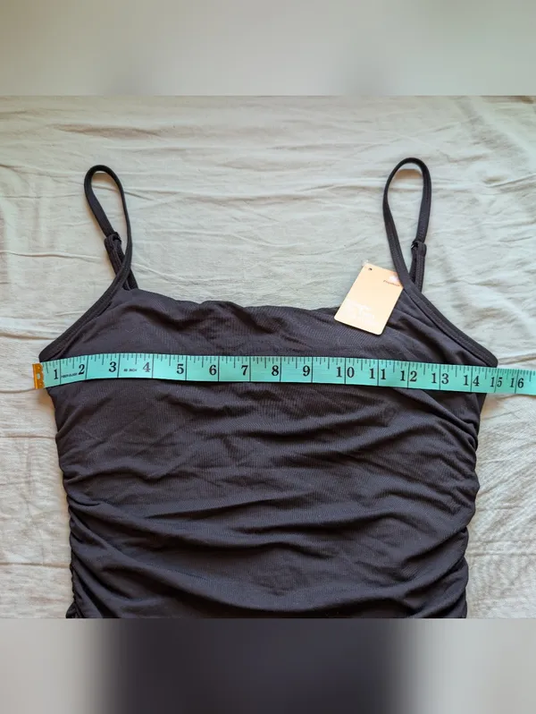 NWT Popilush Ruched Bodycon Midi Slip Dress Small Black - Image 4