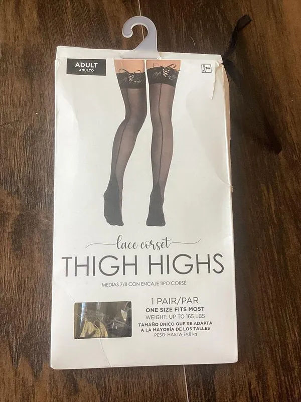 Corset Top Black Thigh High Stockings - Image 3