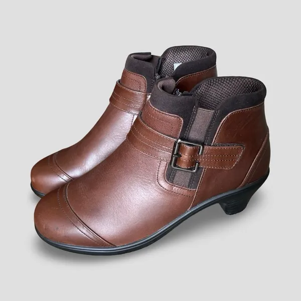 Bioheels Emma Women’s 8.5 Wide Brown Leather Ankle Boots Orthopedic Comfort - Image 9