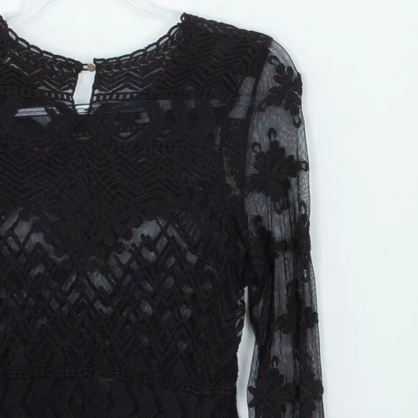 Umgee USA Black Lace Long Sleeve Dress Women's Size‎ Small - Image 7