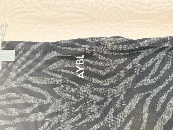 AYBL Black Zebra-Print High-Rise Biker Shorts - Image 3