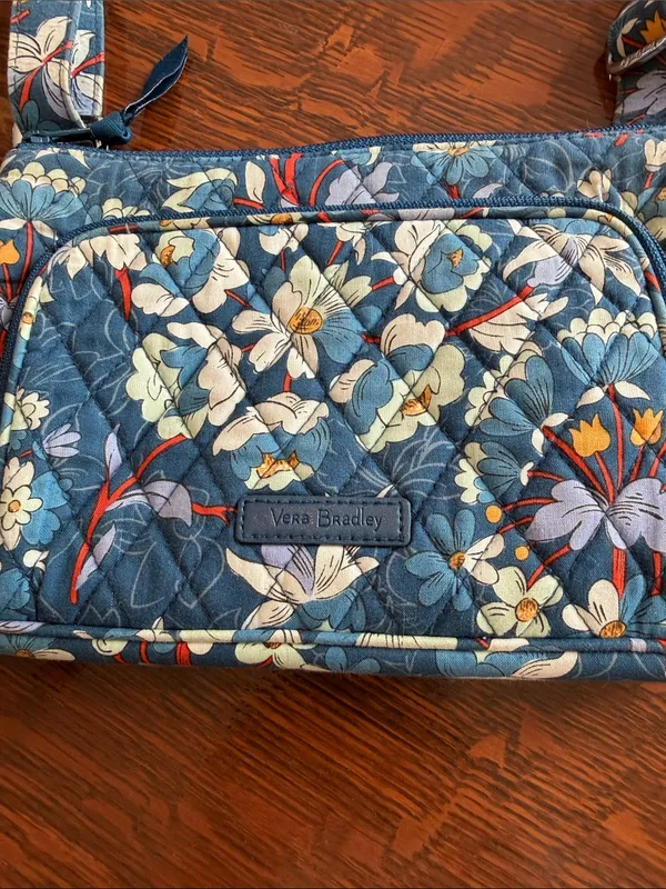 Vera Bradley Navy Blue Floral Quilted Shoulder Bag - Image 2