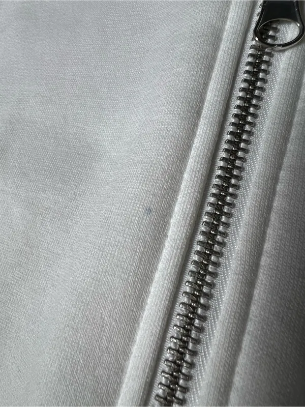 H&M White Full Zip Hooded Sweatshirt Large - Image 11