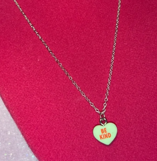 Be Kind Heart Necklace Sterling Silver 925 Jewelry Blue - Image 3
