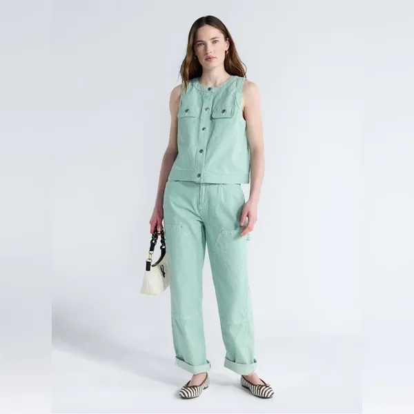Free Assembly nwt size XXL ( 20 ) Women's Button Front Sleeveless Denim Top - Image 2
